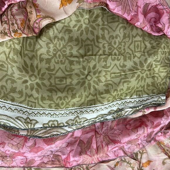 Urban Nomad Vintage Boho Silk Strapless Smocked Bodice Dress Size S-L - Picture 6 of 6